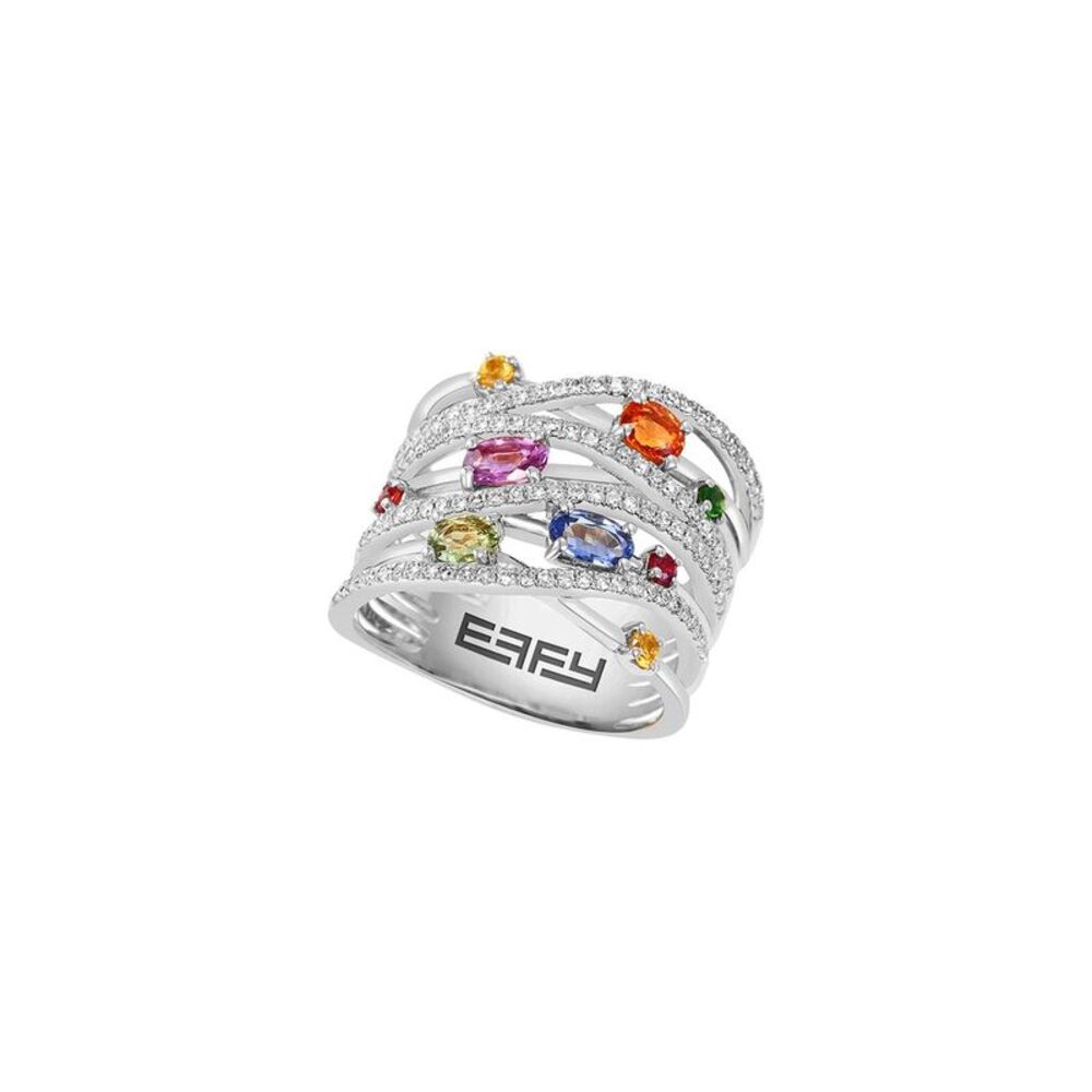 Effy Fine Jewelry 14K 1.63 Ct. Tw. Diamond & Multi Sapphire Ring